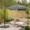 3M Garden Banana Parasol Sun Shade Grey, Cantilever, Overhanging Umbrella