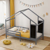 Toddler Wood Bed Frame Grey Childrens Kids Junior Bedroom Bedframe W Blackboard