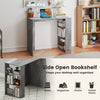 Computer Desk 90cm Study Desk Wooden Writing Desk w/Bookshelf-Grey