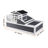 Uimoso Tortoise Habitat Wooden Tortoise House Indoor/Outdoor 3-Room 44x25.6x24in