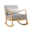 Upholstered Rocking Chair Wooden Frame Recliner Armchair Single Sofa with Pillow