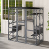Large Wooden Cat House Kitten Cage Enclosure Walk-in Cat Kennel with 7 Platforms