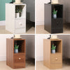 Slim Tall Bedside Table Cabinet with Drawer & Storage Space for Bedroom