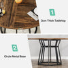 Round Dining Table for 4 People, 120cm Circle Dining Room Table with Metal Base