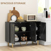 Sideboard Storage Cupboard with Metal Legs for Living Room, Black