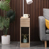 Slim Tall Bedside Table Cabinet with Drawer & Storage Space for Bedroom