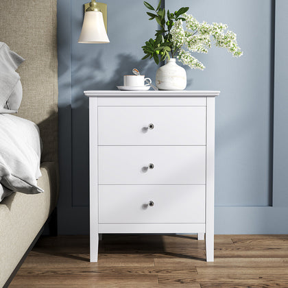 3 Drawer Wooden Bedroom Bedside Cabinet Furniture Storage Nightstand Side Table
