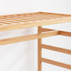 Wooden Clothes Rail Garment Rack Hanging Display Stand Clothing Storage & Pulley