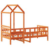 Day Bed with Roof Wax Brown 90x190 Solid Wood Pine Y2Z2