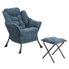 Fabric Lazy Chair with Footstool Relax Lounge Chair Accent Armchair Sofa Chair
