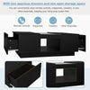 Modern LED Coffee Table with 2 Drawers Storage Black for Living Room
