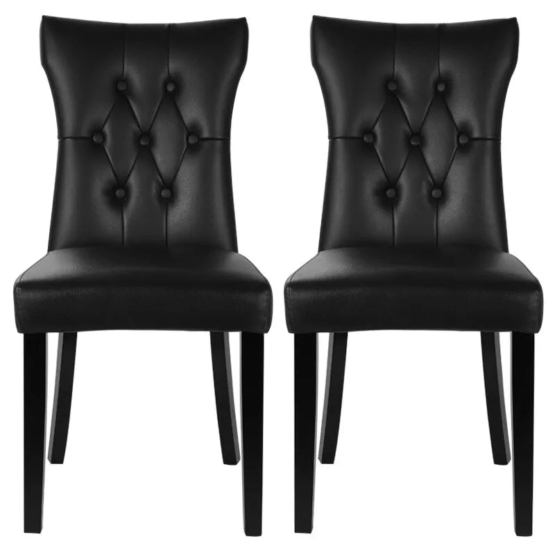 2/4Pcs Upholstered Dining Chair High Back Padded Seat with Door Knocker Kitchen