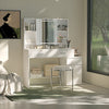 Dressing Table with Adjustable LED Light Vanity Table White 4 Drawers