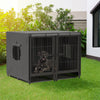 XXXL Large Dog Crate Raised Pet Dog Cage Kennel Double Door Tray Divider Playpen