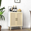 Wood Sideboard Buffet Storage Cabinet Cupboard with 2 Doors Rattan Decorating UK