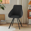 2Pcs Grey Dining Chairs Velvet Padded Seat Dining Room Chair Modern High Back