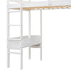 High Sleeper Bunk Bed, 3ft Solid Pine Wood Kids Loft Bed Frame With Desk Storage