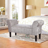 Velvet Bed End Window Seat Ottoman Bench Pouffe Stool Chair Living Bedroom Grey