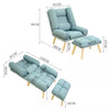 Fabric Upholstered Lazy Sofa Lounge Recliner Chair Bed Fireside Armchair w/Stool