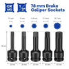 Brake Caliper Hex&Socket Set High Torque 1/2” Square Drive Socket Wrench-Orange
