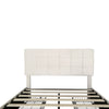 Double Bed Frame with 4 Storage Drawers Upholstered Headboard with USB, Beige
