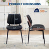 Set of 2 Dining Chairs with Arms Velvet PU Leather Chairs Kitchen