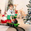 Ride On Train with 16 Pieces Tracks & Storage Box under Seat-Green
