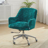 Office Chair Task Adjustable Height Mid Back Swivel Wheels Armrest Crush Velvet
