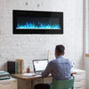50 Inch Electric Wall Fireplace with 9 LED Flame Effect Timer Remote Home Heater