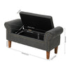 Linen Upholstered Arm Bench Bed End Window Seat Ottoman Storage Stool Bedroom UK