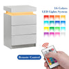 RGB LED Bedside Table Cabinet 3 Drawers Nightstand Bedroom Furniture Storage UK