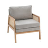 Scandi Solid Wooden Frame Chair Wicker Armchair Tub Sofa Fabric Upholstered Seat