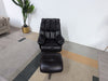 DFS Adstock Black Leather Electric Incline Swivel Chair & Footstool RRP £1559