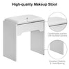 Modern Dressing Table Makeup Desk Sliding Mirror Shelf Stool 5 Drawers White