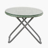 TOBS 2 Seater Bistro Set Outdoor Rattan Foldable Chairs and Tempered Glass Table