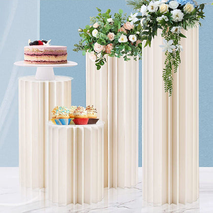 4X Round Plinth Cylinder Pedestal Wedding Cake Flower Display Stand 40/60/80/100