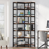 Tribesigns 200cm Tall Corner Bookshelf, 7 Tier Industrial Corner Bookcase