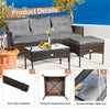 3 Seater Rattan Garden Corner Sofa Set Patio Dining Furniture Set W/ Sofa Chair