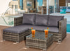 Patio Sofa Set Corner Rattan Garden Furniture Outdoor L-Shaped Mix Grey 4-Seater
