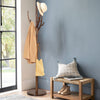 Solid Wood Coat Stand Heavy Duty Freestanding Hallway Coat Rack Tree w/ 12 Hooks