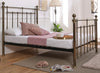 Brass Finish,Traditional Antique Victorian Metal Bed Frame Bedstead,Double,King