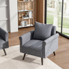 Grey Linen Armchair Simple Design Accent Tub Seat Fireside Chair Single Sofa