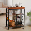 Industrial Drinks Trolley Kitchen Bar Shelves Storage Unit Wine Serving Cart UK