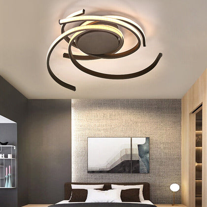 Modern Chandelier LED Spiral Ceiling Light Kitchen Living Bedroom Pendant Lamp