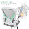 Fabric Home Office Chair Adjustable Computer Desk Seat Swivel Filp-up Armrest