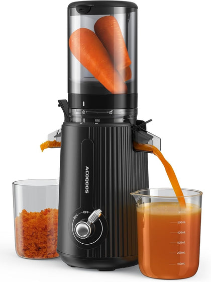 ACOQOOS Juicer Machines 110MM Feeding Chute, Easy to Clean Cold Press Juicer
