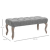 Tufted Upholstered Accent Bench Window Seat Fabric Ottoman Bed End Stool