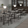 4 Piece Dining Table and Chairs Set Metal Frame Kitchen Table with 4 Seat Grey