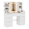 Gunji Dressing Table with LED Mirror Vanity Table with 7 Drawers and 4 Shelves