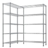 2x 5 Tier Adjustable Wire Shelving Units Black 4 Shelf Kitchen Storage Racking